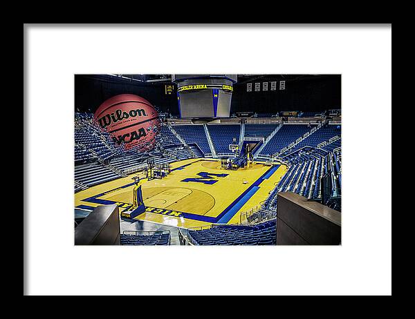 University Of Michigan Basketball Framed Print featuring the digital art University of Michigan Basketball by Nicholas Grunas