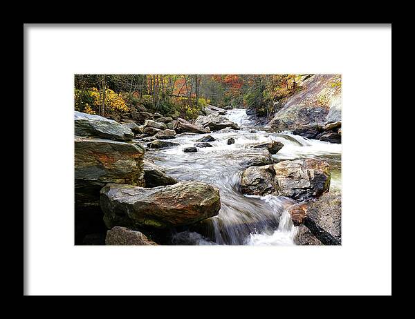 Landscape With Waterfall Framed Print featuring the photograph Unnamed Waterfall by Lisa Spencer