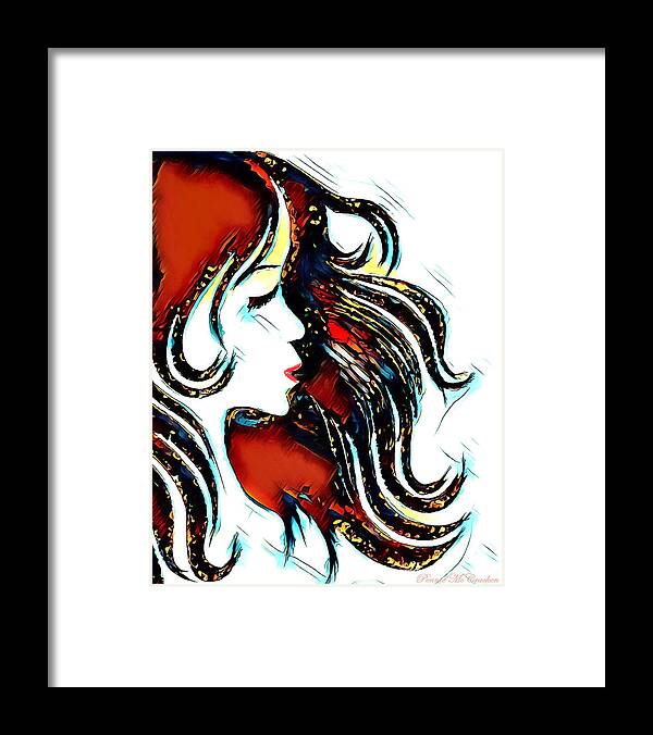 Woman Framed Print featuring the digital art Unrestricted-Abstract by Pennie McCracken