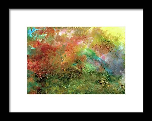 Abstract Framed Print featuring the painting Unseen Virtue by Eli Tynan