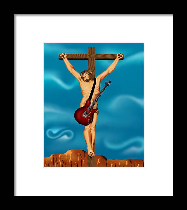 Jesus Framed Print featuring the digital art Until There Was Rock You Only Had God by Robert Morin