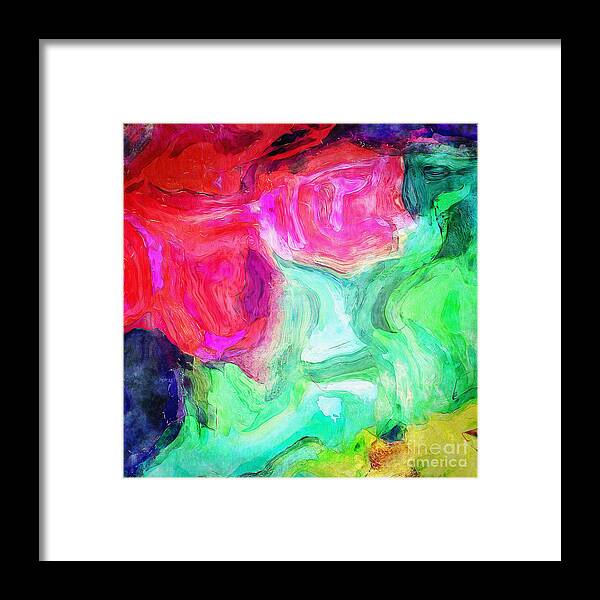 Digital Painting Framed Print featuring the digital art Untitled Colorful Abstract by Phil Perkins