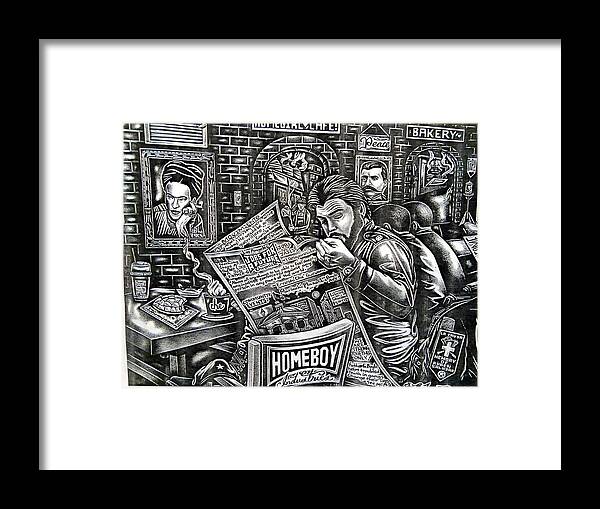 Mexican American Framed Print featuring the drawing Untitled by Edgar Guerrilla Prince Aguirre