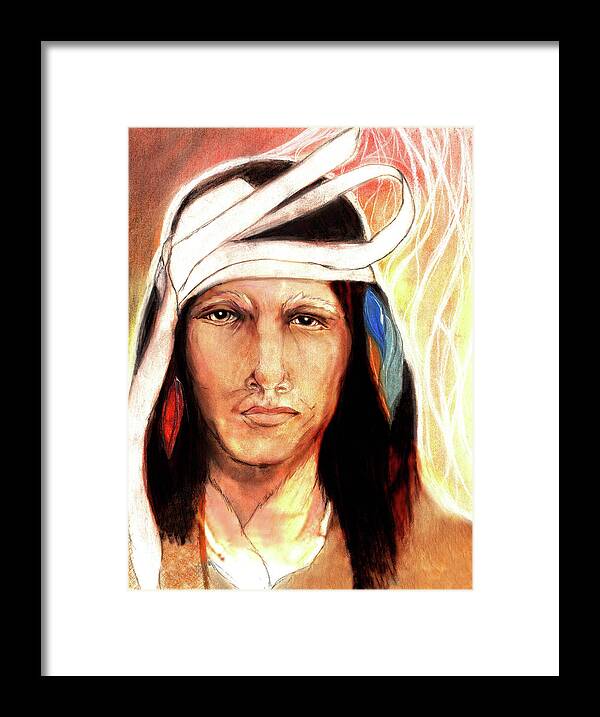 Indian Framed Print featuring the drawing Unwrapping Wounds by Roger Hanson