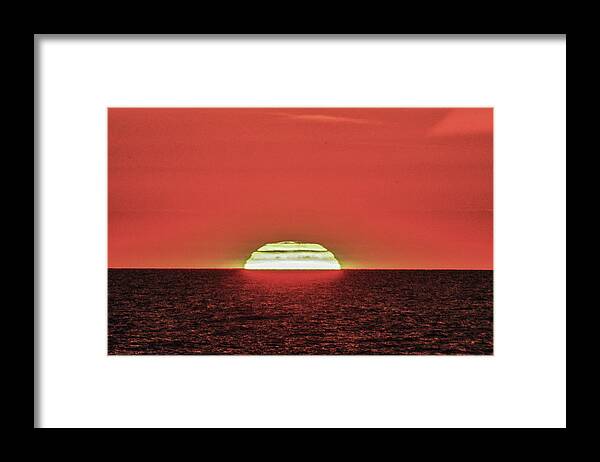 The Sun Rises In The Atlantic Ocean Framed Print featuring the photograph Up by Addison Likins