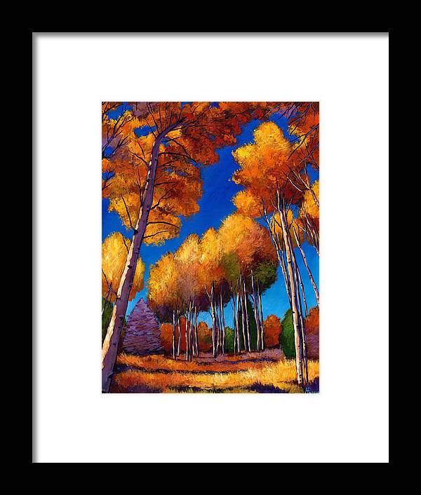 Autumn Aspen Framed Print featuring the painting Up and Away by Johnathan Harris