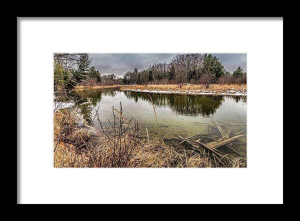 River Reflections Framed Print featuring the photograph Up North is my Happy place by Joe Holley