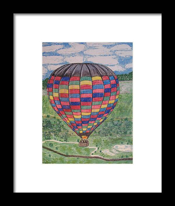 Balloon Ride Framed Print featuring the painting Up Up And Away by Kathy Marrs Chandler