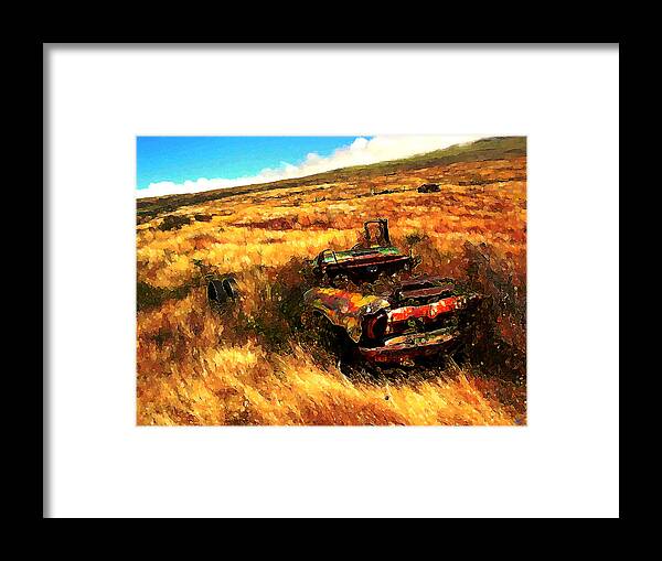 Upcountry Framed Print featuring the digital art Upcountry Wreck by Kenneth Armand Johnson