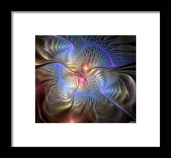 Abstract Framed Print featuring the digital art Upon the Wings of Music by Casey Kotas
