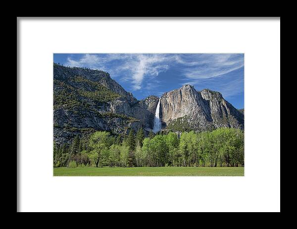 Usa Framed Print featuring the photograph Upper Yosemite Falls in Spring by Cheryl Strahl