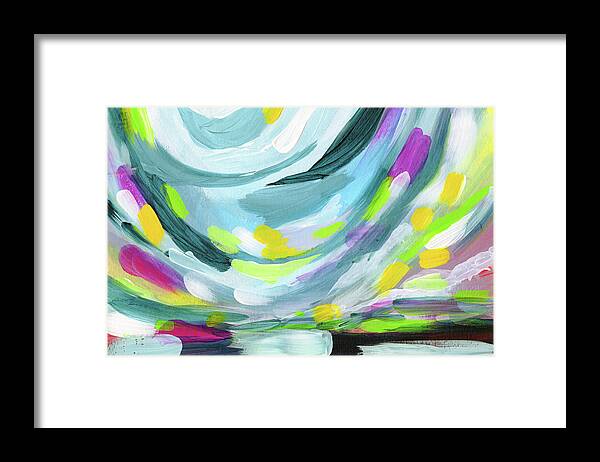 Abstract Framed Print featuring the painting Uprise- Art by Linda Woods by Linda Woods