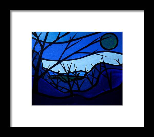 Night Framed Print featuring the painting Upstate by Jason Charles Allen