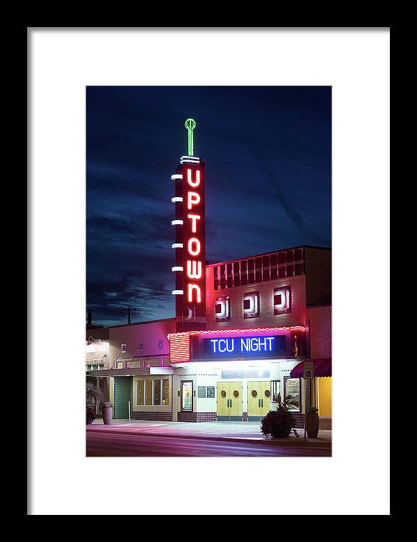 Uptown Theater Framed Print featuring the photograph Uptown Horned Frogs Night V2 by Rospotte Photography