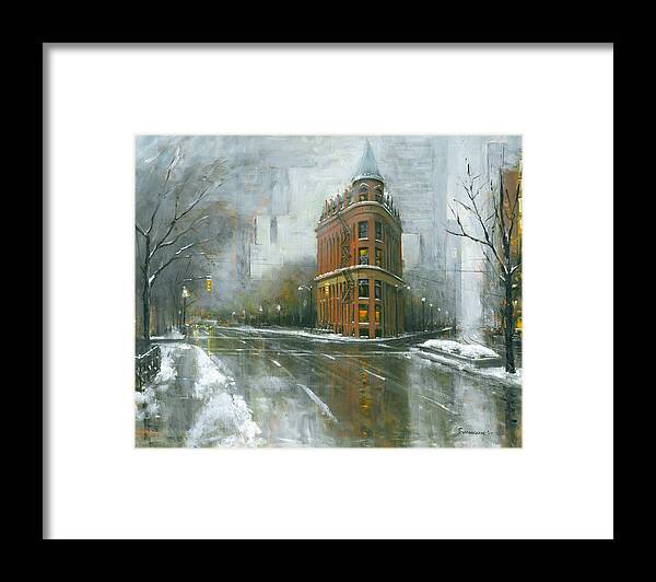 Toronto Framed Print featuring the painting Urban Winter by Michael Swanson