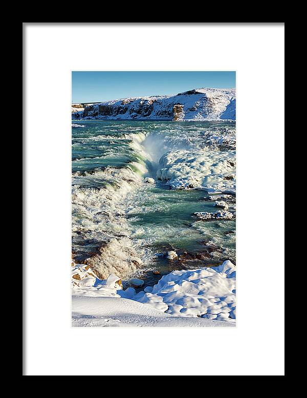 Urridafoss Framed Print featuring the photograph Urridafoss waterfall Iceland by Matthias Hauser
