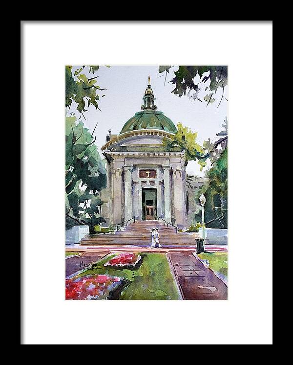 Usna Framed Print featuring the painting US Naval Academy Chapel by Spencer Meagher