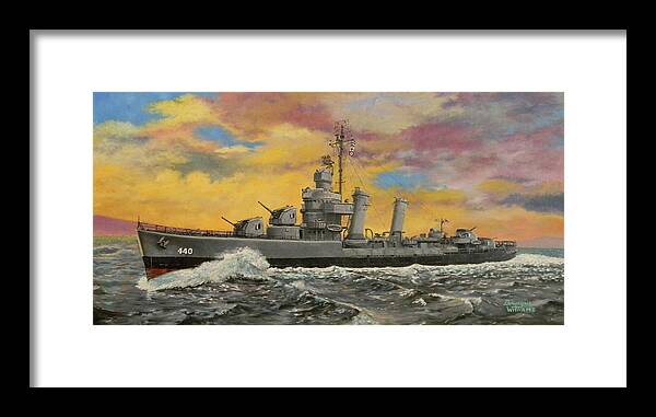 Destroyer Framed Print featuring the painting USS Ericsson by Duwayne Williams