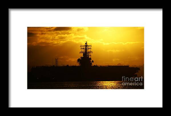 Uss Navy Framed Print featuring the photograph USS Ronald Reagan by Linda Shafer