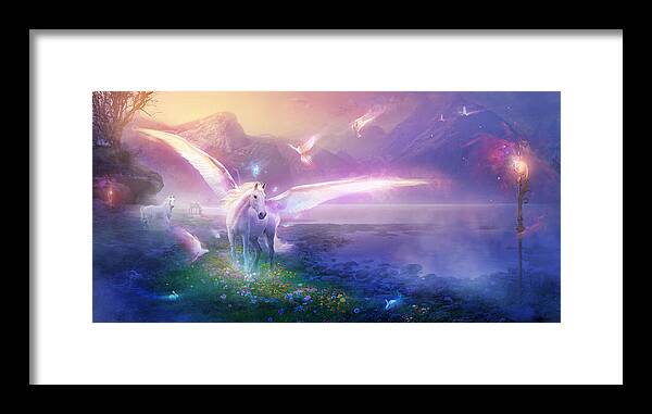 Philip Straub Framed Print featuring the painting Utherworlds Winter Dawn by Philip Straub