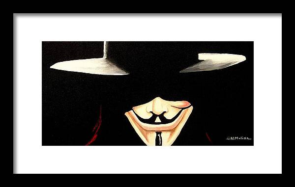Movies Framed Print featuring the painting V for Vendetta by Al Molina