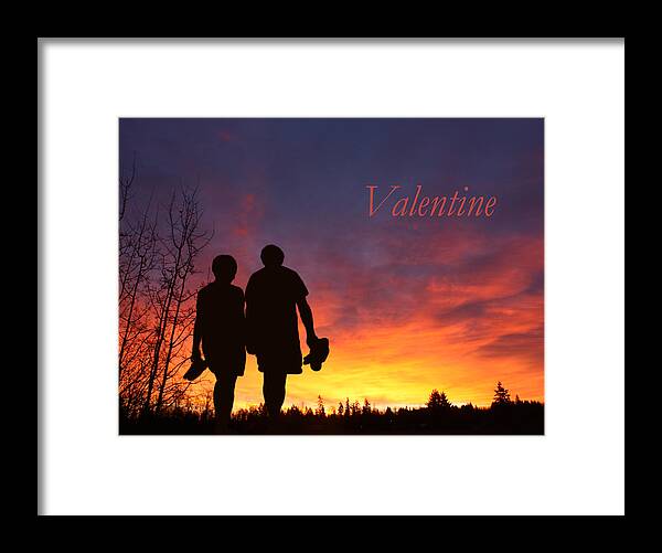 Love Framed Print featuring the photograph V4-Into the Sunset by Barbara White