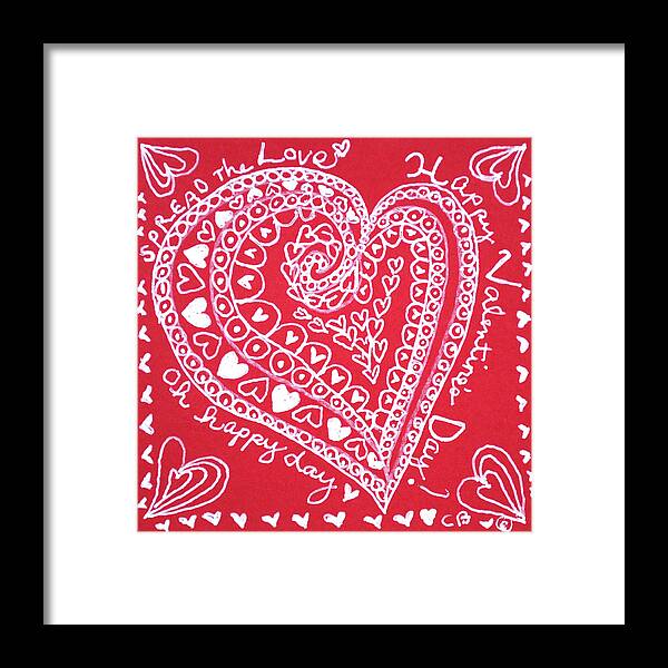 Caregiver Framed Print featuring the drawing Valentine Heart by Carole Brecht
