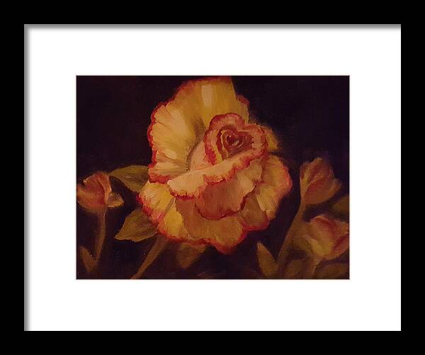 Valentine Framed Print featuring the painting Valentine Rose 2 by Sharon Casavant
