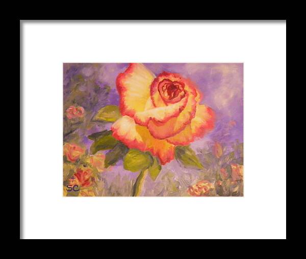 Valentine Framed Print featuring the painting Valentine Rose by Sharon Casavant