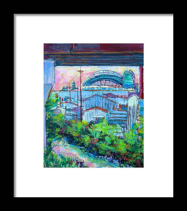 Cityscape Framed Print featuring the painting Valley Below by Les Leffingwell