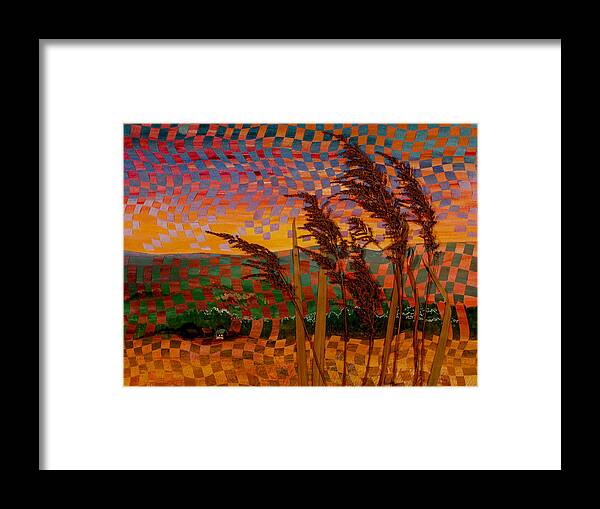 Landscape Framed Print featuring the painting Valley Sunset by Linda L Doucette