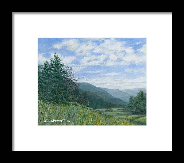 Mountains Framed Print featuring the painting Valley View by Kathleen McDermott