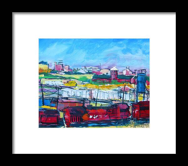 Trains Framed Print featuring the painting Valley Yard by Les Leffingwell