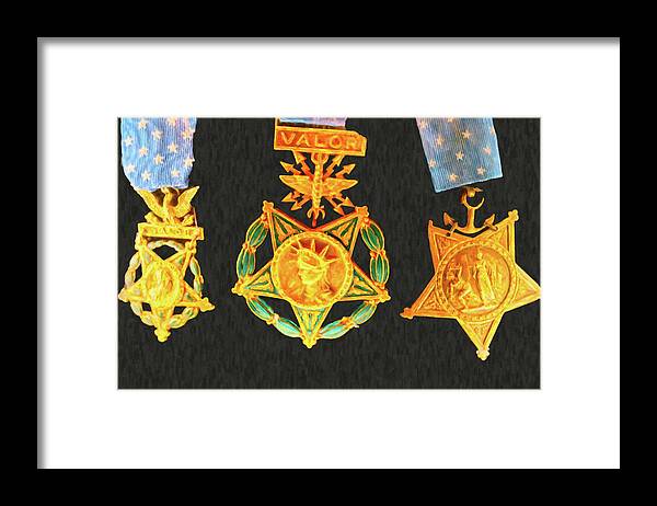 Congressional Medal Of Honor Framed Print featuring the photograph Valor by SR Green