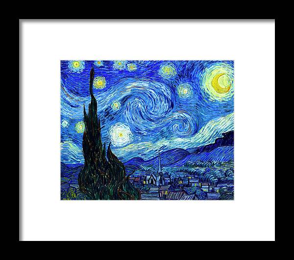 Van Gogh Framed Print featuring the painting Van Gogh Starry Night by Vincent Van Gogh