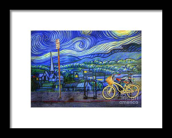 Venice Beach Framed Print featuring the photograph Van Gogh's Yellow and Green Bicycles by Craig J Satterlee