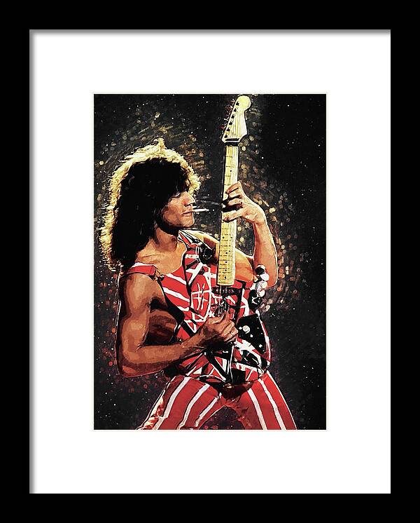 Eddie Van Halen Framed Print featuring the digital art Van Halen by Zapista OU