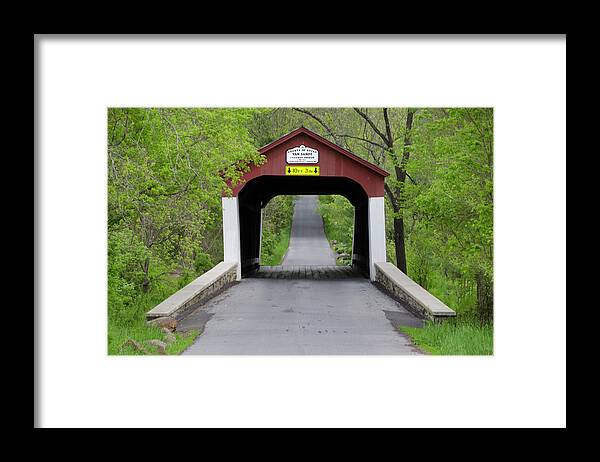 Van Sandt Framed Print featuring the photograph Van Sandt Covered Bridge - Bucks County Pa by Bill Cannon