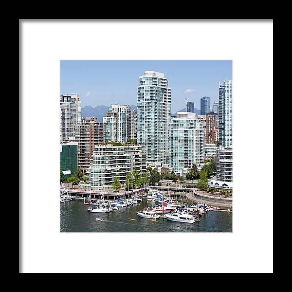 Marina Framed Print featuring the photograph Vancouver's West End by Ramunas Bruzas