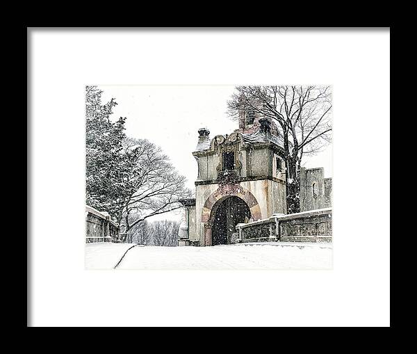 Vanderbilt Framed Print featuring the photograph Vanderbilt Mansion during the Snow by Alissa Beth Photography