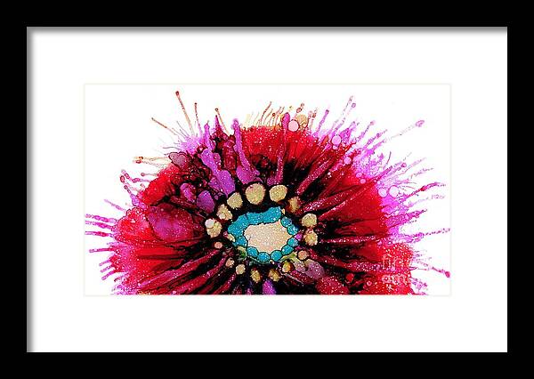 Alcohol Ink Framed Print featuring the painting Variation on Pink Shadow by Beth Kluth