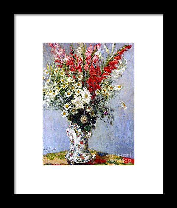 Vase Of Flowers Framed Print featuring the painting Vase of Flowers by Claude Monet