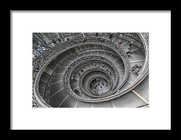 Vatican Framed Print featuring the photograph Vatican Spiral Staircase by Bert Peake