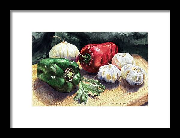 Bell Peppers Framed Print featuring the painting Vegetable Golly Wow by Joey Agbayani