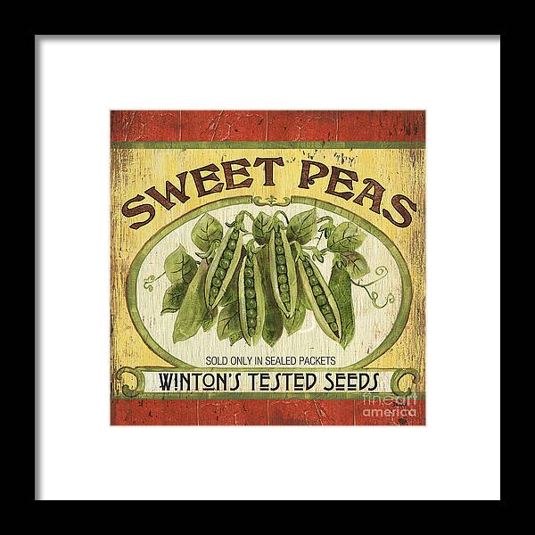 Food Framed Print featuring the painting Veggie Seed Pack 1 by Debbie DeWitt