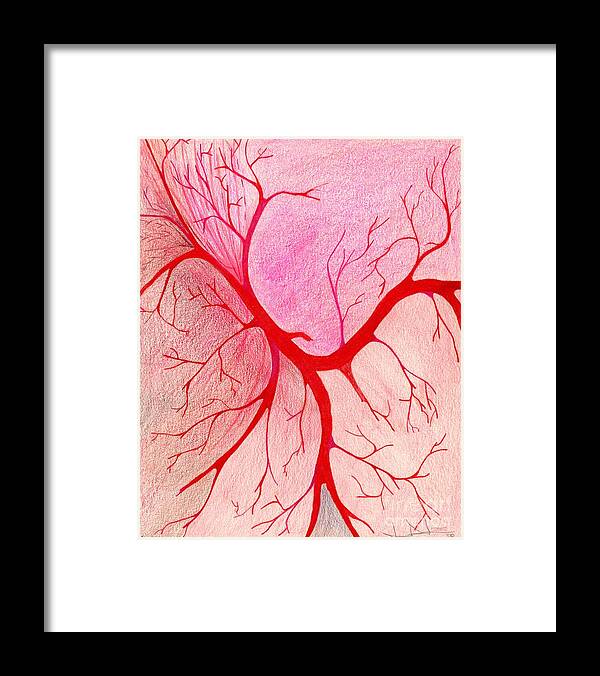 Blood Framed Print featuring the drawing Veins Within by George D Gordon III