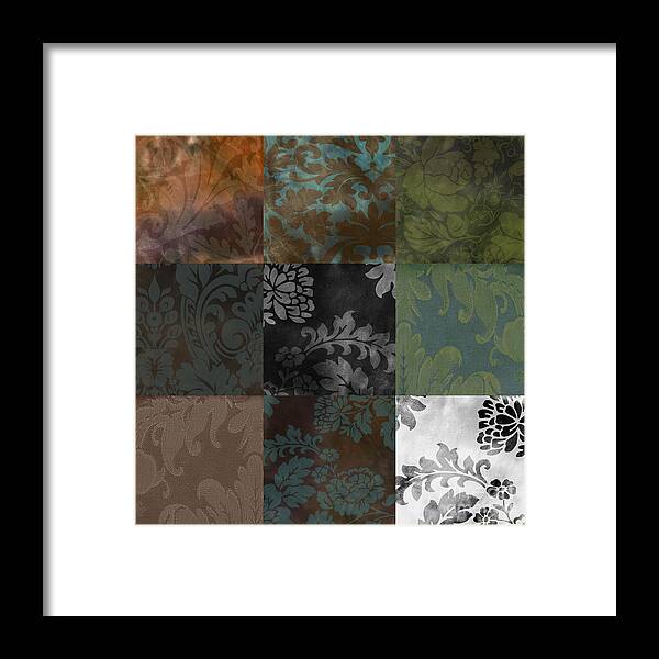 Velvet Patchwork Framed Print featuring the painting Velvet Patchwork by Mindy Sommers