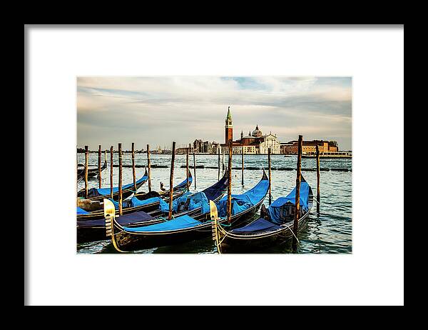 Venice Framed Print featuring the photograph Venetian Gondolas by Andrew Soundarajan