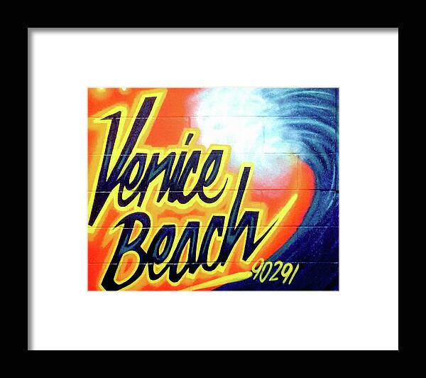 Venice Beach Framed Print featuring the photograph Venice Beach Mural by Art Block Collections
