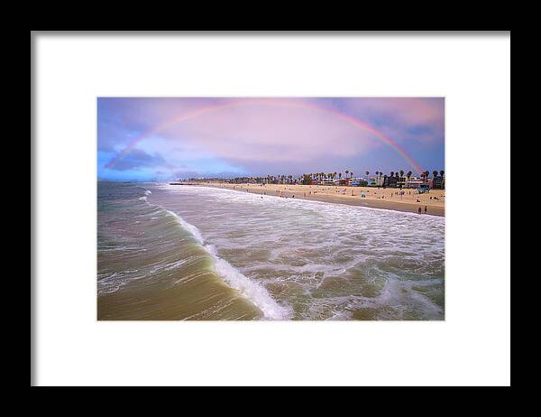 Venice Beach Framed Print featuring the photograph Venice Beach Rainbow by Lynn Bauer